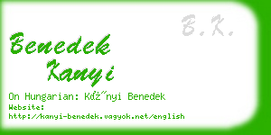 benedek kanyi business card